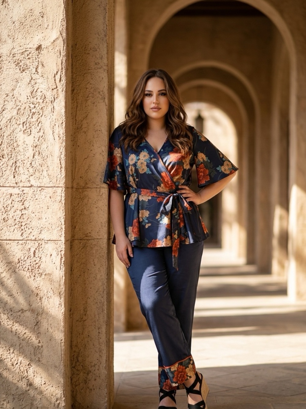 Floral Wrap Top 3X
